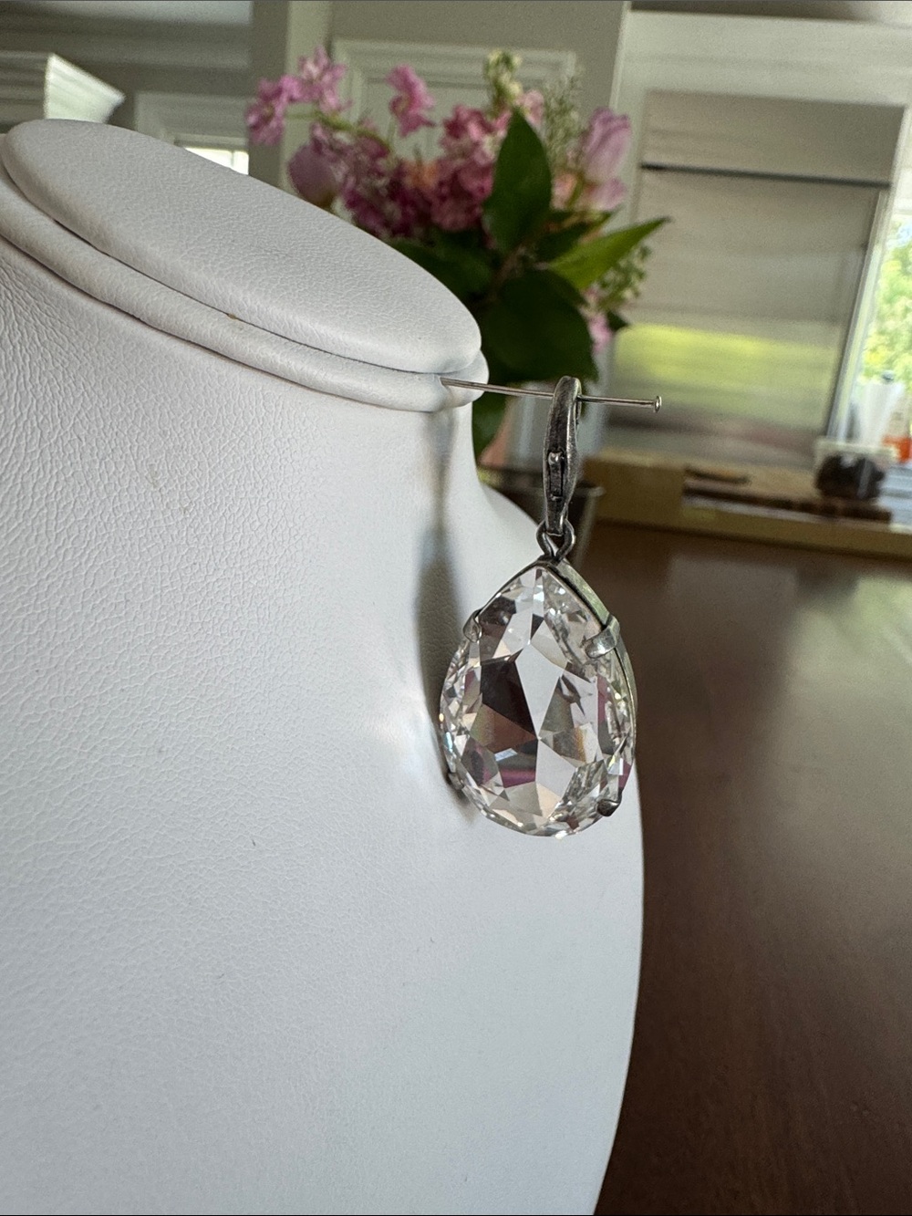 Sabika large Clear Teardrop Crystal Pendant